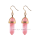 Gold Plated Hexagon Point Gemstone Dangle Charm Earrings